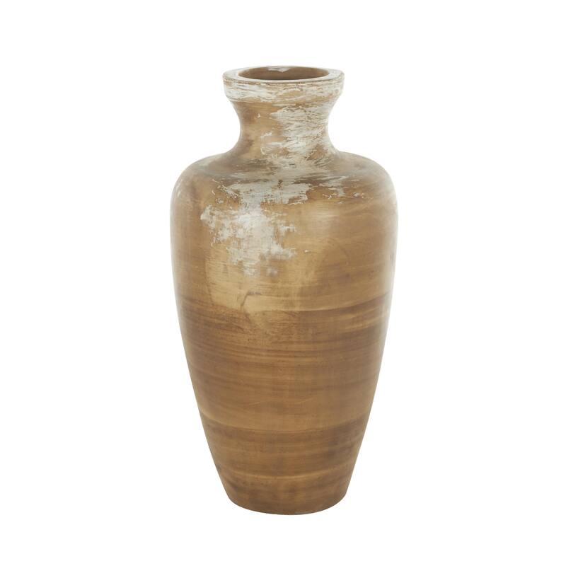 Ceramic Antique Style Distressed Patina Decorative Vase - Brown - Roche River Decor