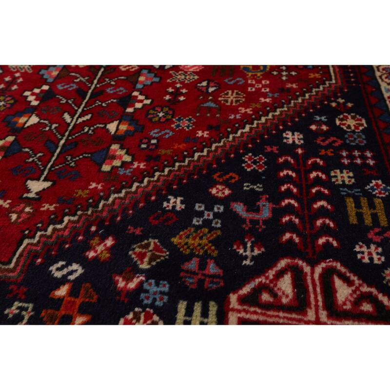 2'9''x4'3'' Hand Knotted Silk Red Abadeh Traditional Rug - 2' 9'' x 4' 3''