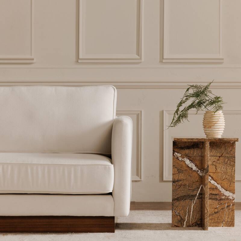 NADAAL STUDIOS Indigo, Sectional With Walnut Base - 112"W x63"D x30.7"H