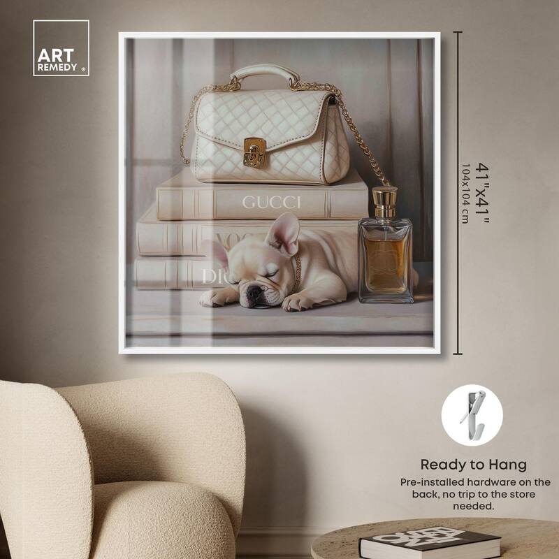 Ivory Books and Frenchie Shadowbox by Art Remedy