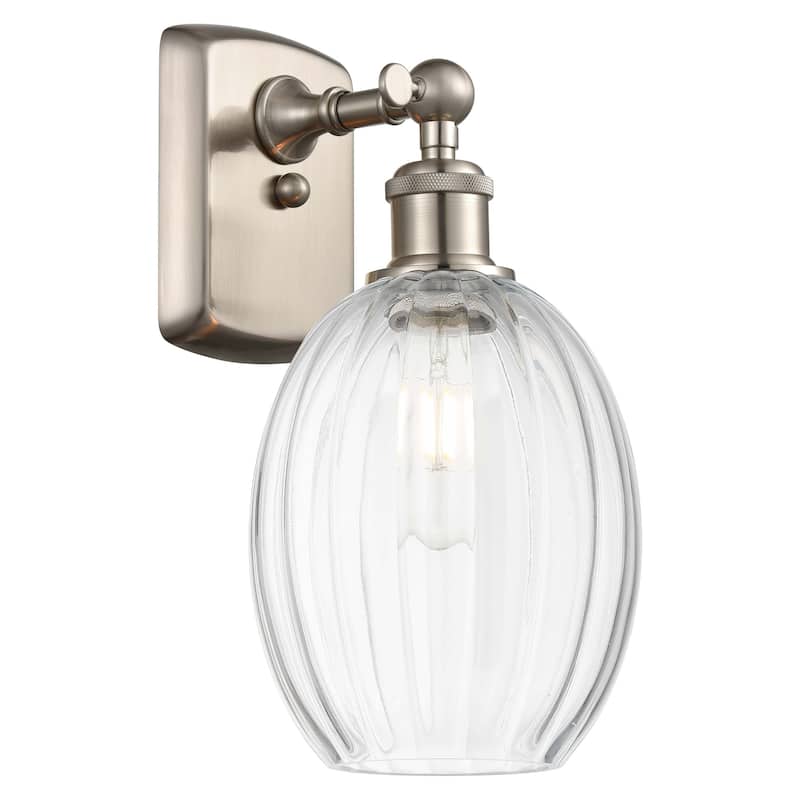 Innovations Lighting 516-1W-12-7 Preston Sconce Preston 12" Tall Wall - Brushed Satin Nickel / Clear