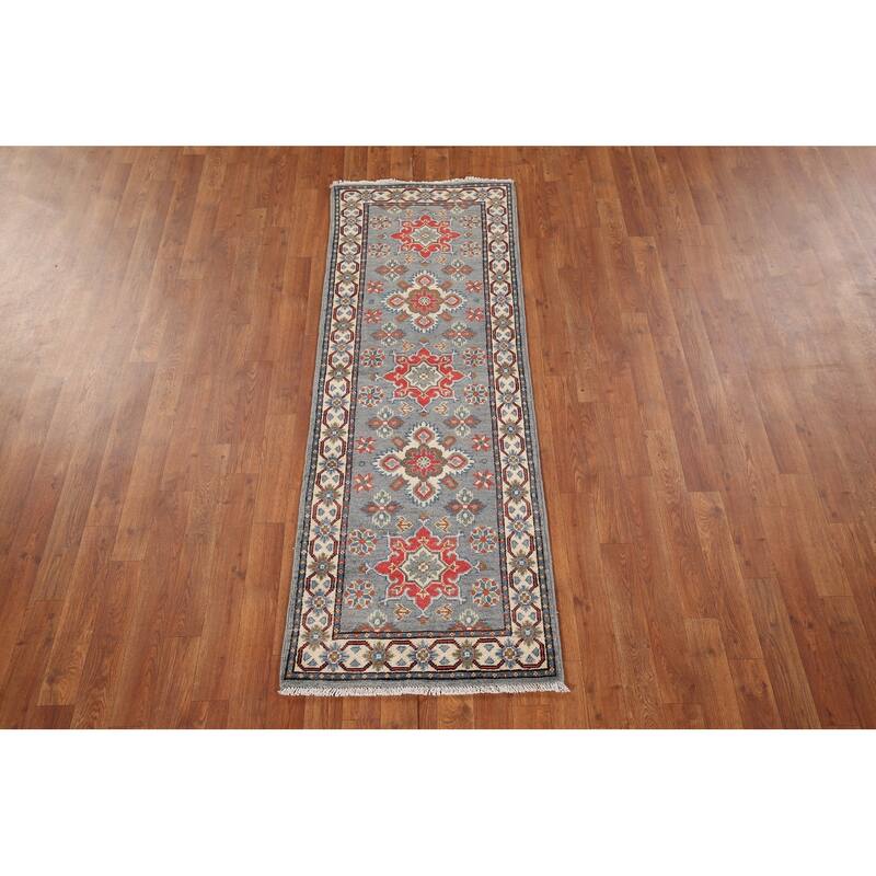 Traditional Kazak Oriental Runner Rug Handmade Wool Carpet - 2'1" x 5'10"
