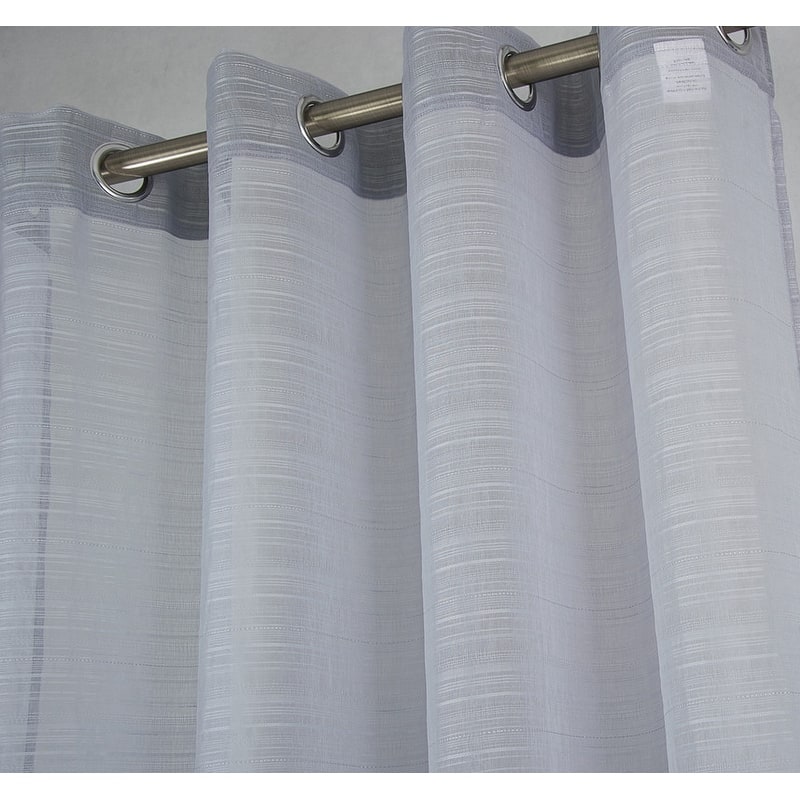 Erica Striped Doily Single Grommet Curtain Panel - (1x) 54 x 90 in. - (1x) 54 x 90 in.