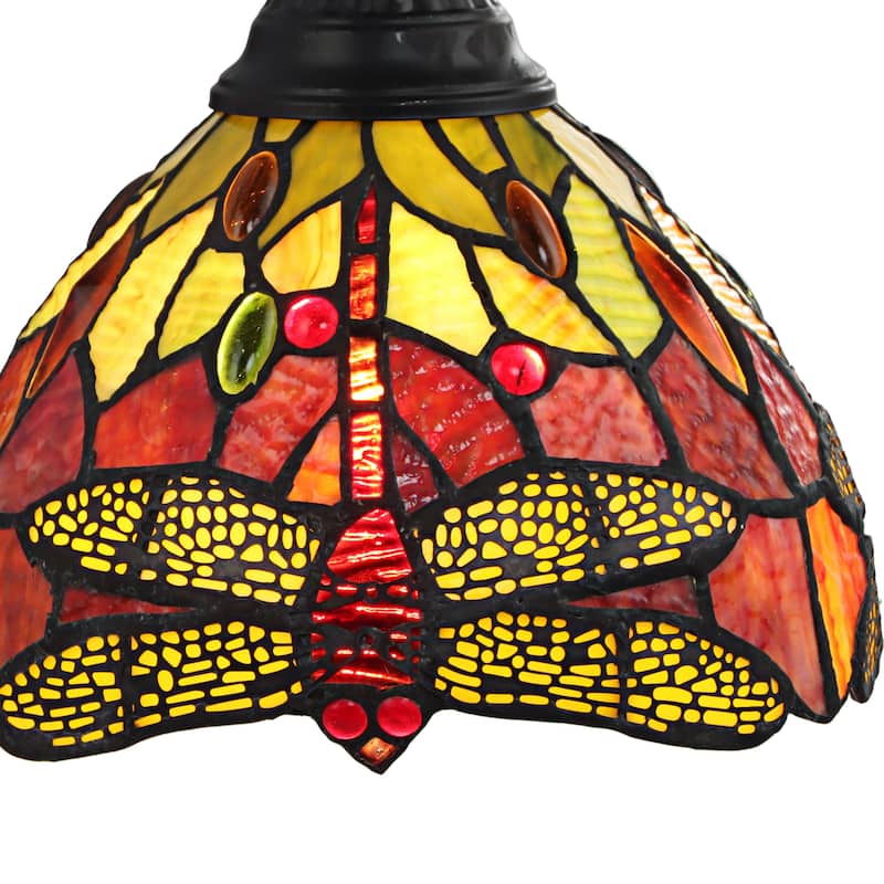 Tiffany Style Dragonfly Design 1-light Dark Bronze Wall Sconce