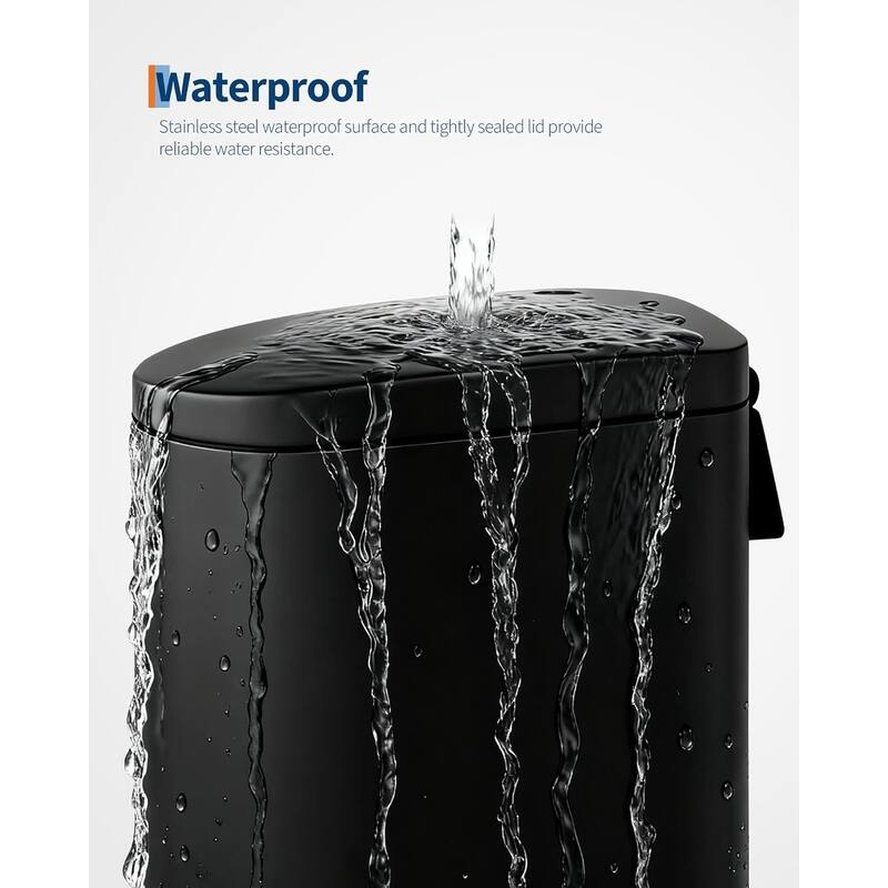 13.2 Gallon Step-on Metal Kitchen Trash Can, Slim Rustproof Garbage Can with Lid