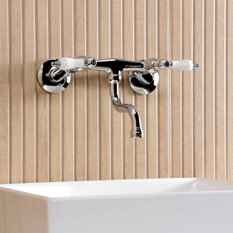Kingston Brass Kingston Two-Handle 2-Hole Wall Mount Bathroom Faucet