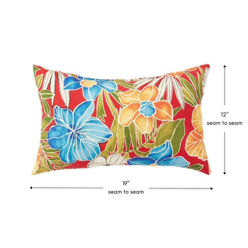 Greendale Home Fashions Aloha Floral Outdoor Rectangle Toss Pillows (Set of 2)