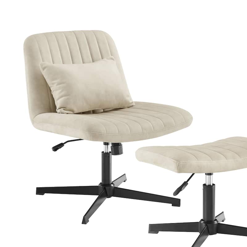 Art Leon Swivel and Adjustable Accent Chair with Ottoman