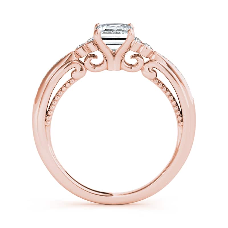Auriya 14k Rose Gold Lab Grown Emerald Diamond Engagement Ring 0.50 to 5.00 ct. tw. (F-G VS)