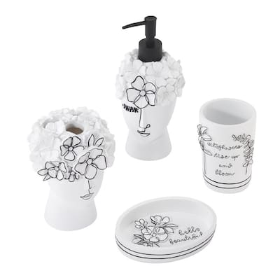 Lined with Grace 4 Pc Bath Accessory Set - Multicolor