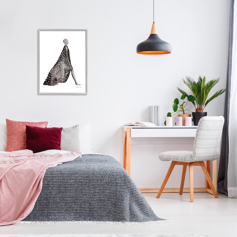 Stupell Fashion Silhouette Girl Framed Giclee Art Design by Simone Elum