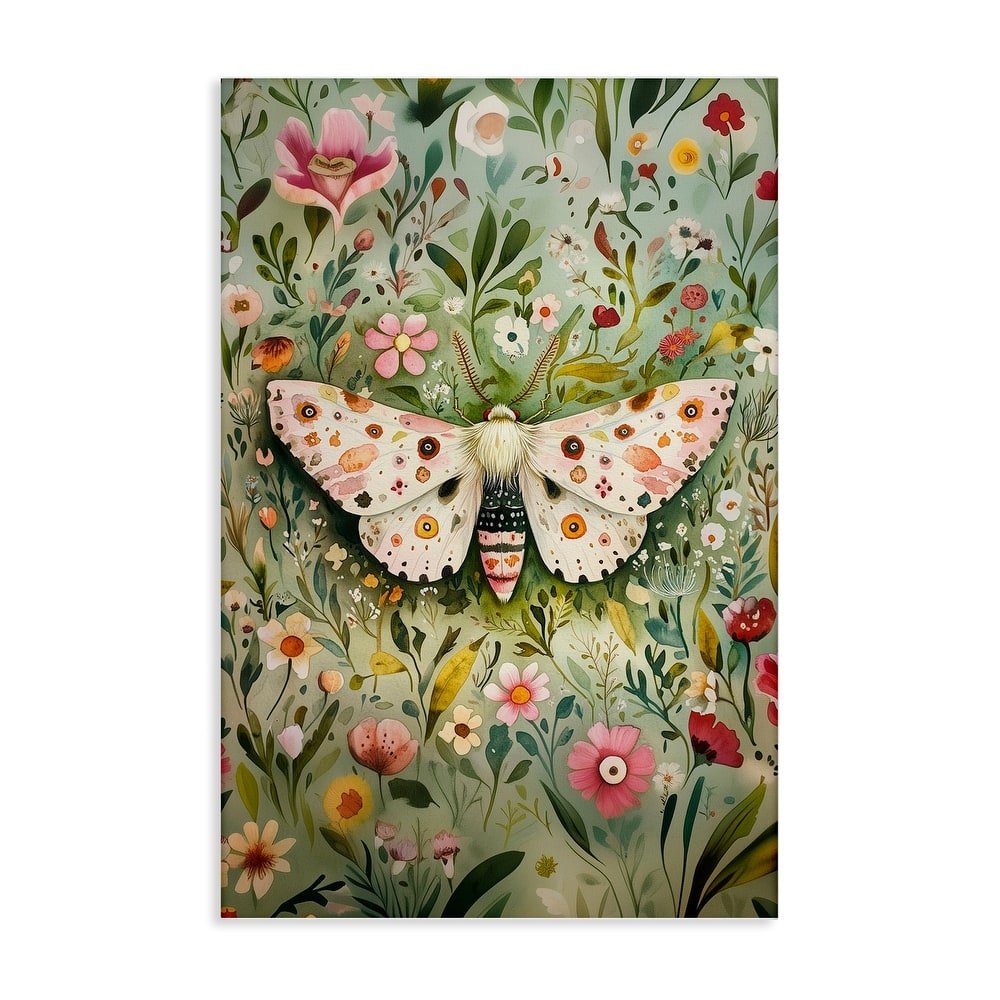 Stupell Floral Moth & Botanicals Canvas Wall Art Design By The Dutch Lady