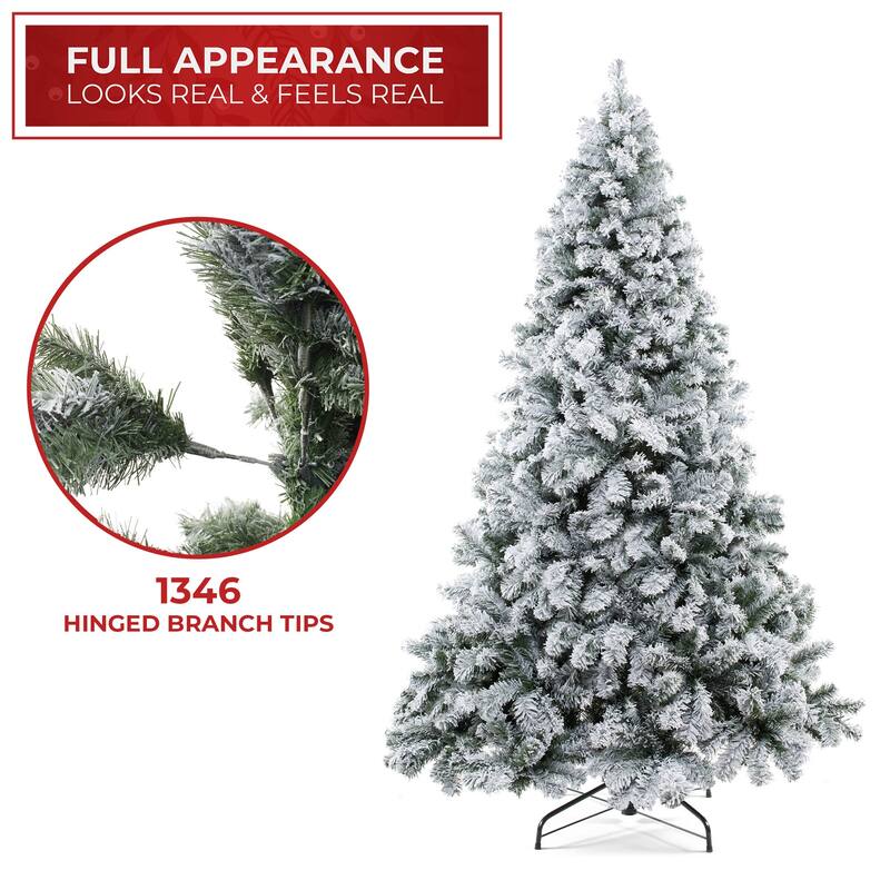 75ft Realistic SnowFlocked Pine Artificial Holiday Christmas Tree - 7.5 ft