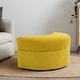 preview thumbnail 61 of 96, Upholstered Chenille Boucle Half Moon Storage Ottoman with Tray