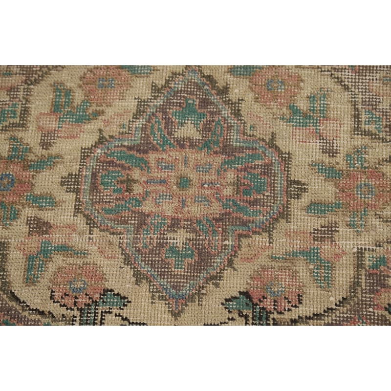 Traditional Tabriz Persian Vintage Rug Hand-Knotted Wool Carpet - 6'6" x 9'8"