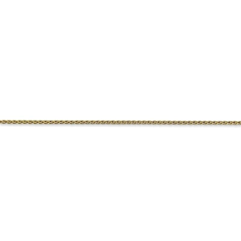 Curata Women's 10k Yellow Gold 1.2mm Parisian Wheat Chain Ankle Bracelet - 10 Inch