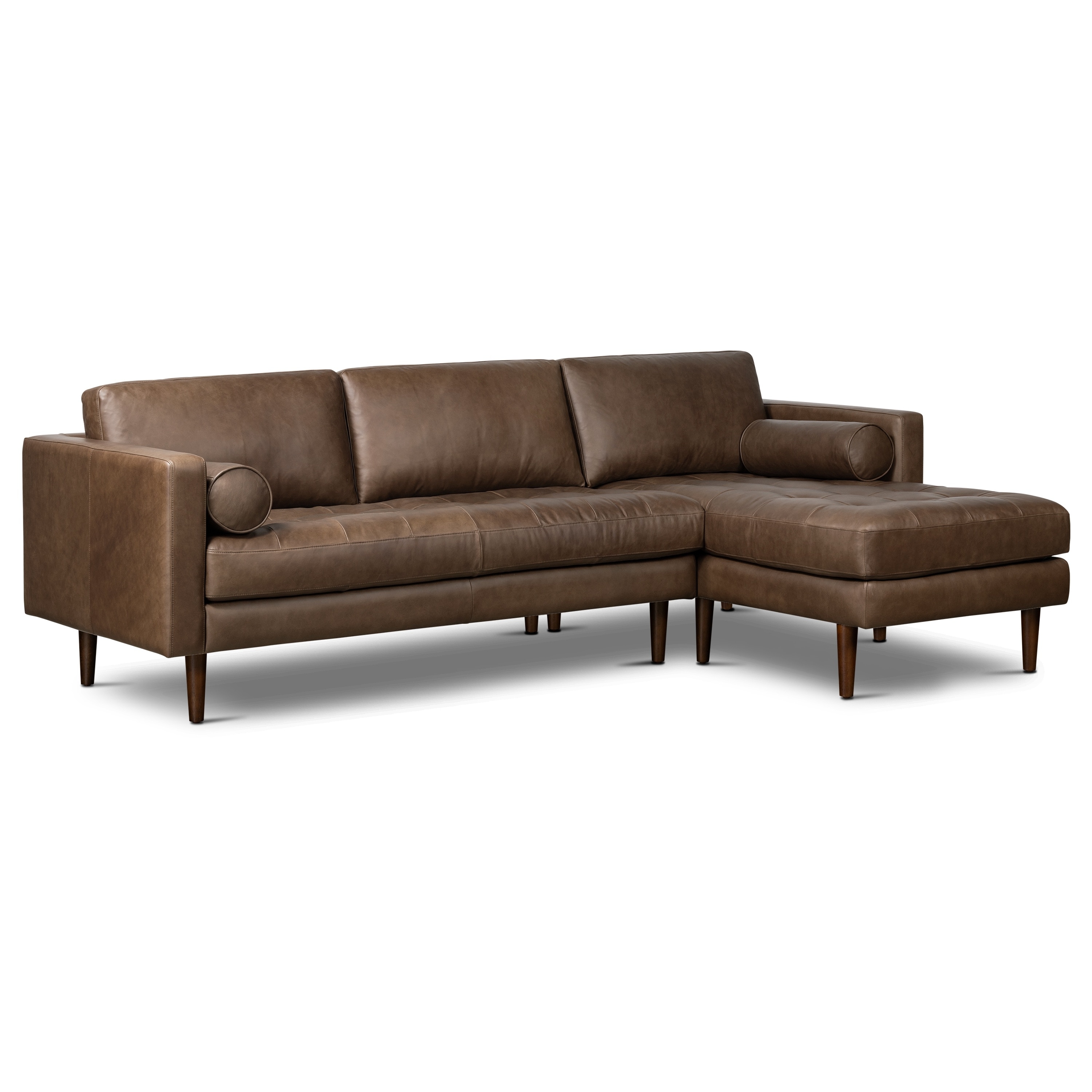 Poly and Bark Napa Right facing Sectional Sofa Genuine Italian