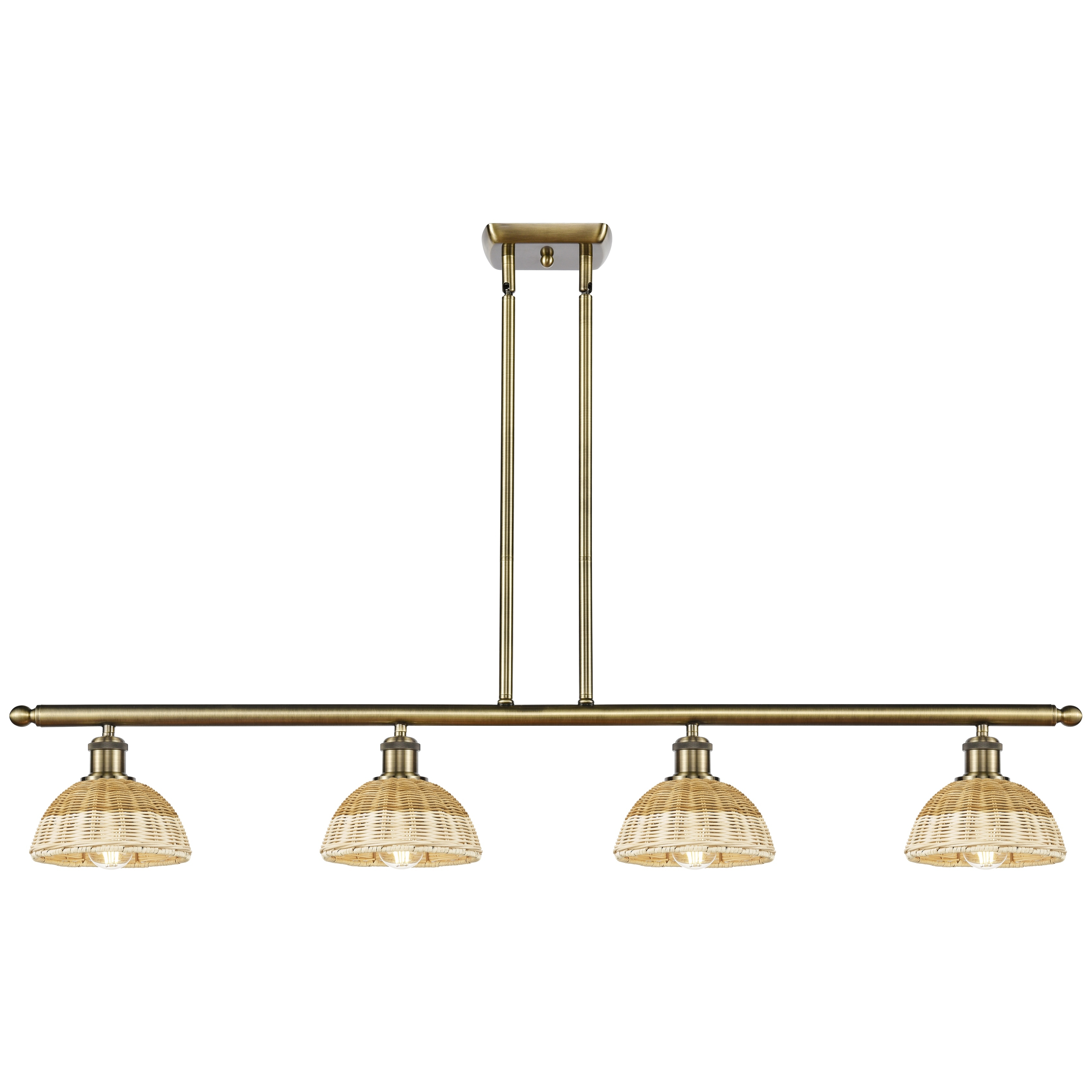 Innovations Lighting Endless Possibilities Ballston - Bristol Natural II - 4 Light 48" Stem Hung Island Light with 8" Shades