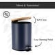 preview thumbnail 16 of 79, Stylish Trash Can with Bamboo Lid and Pedal, 2.5L Capacity - 9.2" H x 8" L x 8" W