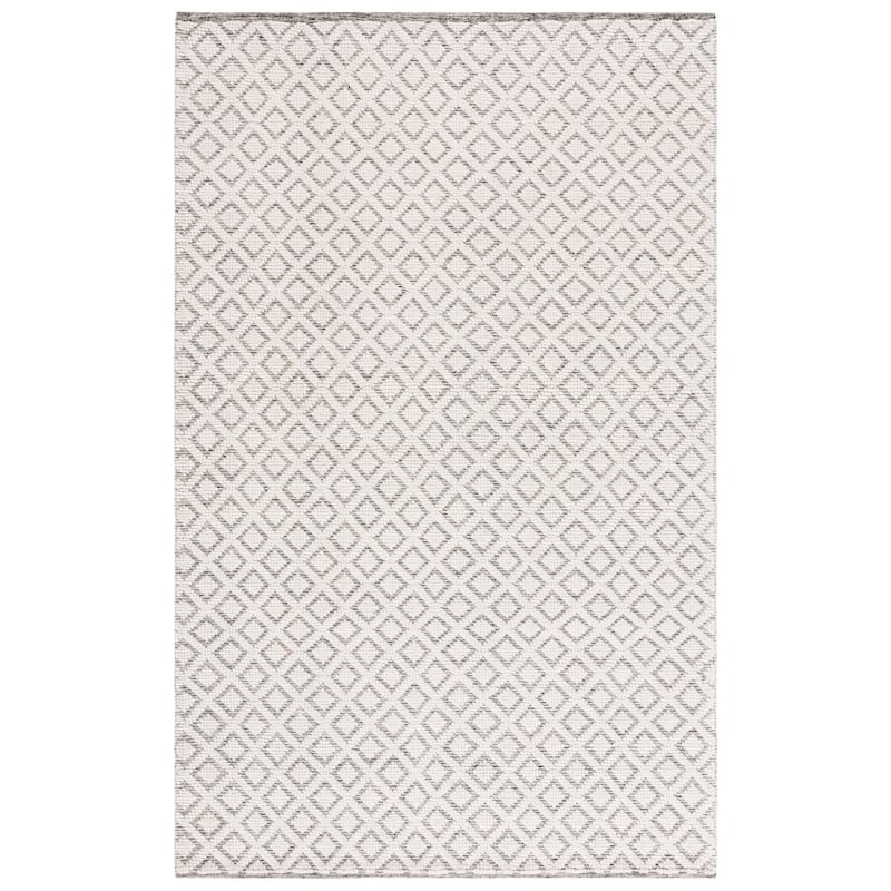 SAFAVIEH Handmade Vermont Latrice Wool Rug - 6' Square - Ivory/Grey
