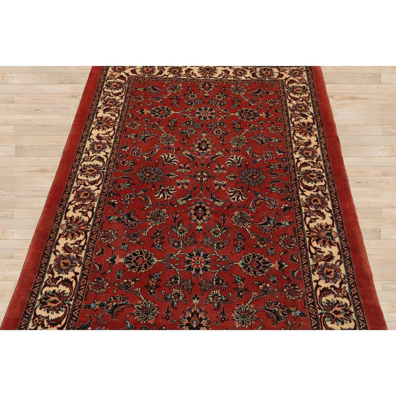 3'5''x6'3'' Hand Knotted Wool Burnt Orange 300 KPSI Plush Pile Rug - 3' 5'' x 6' 3''