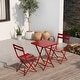 preview thumbnail 1 of 31, 3 Piece Patio Bistro Set of Foldable Square Table and Chairs