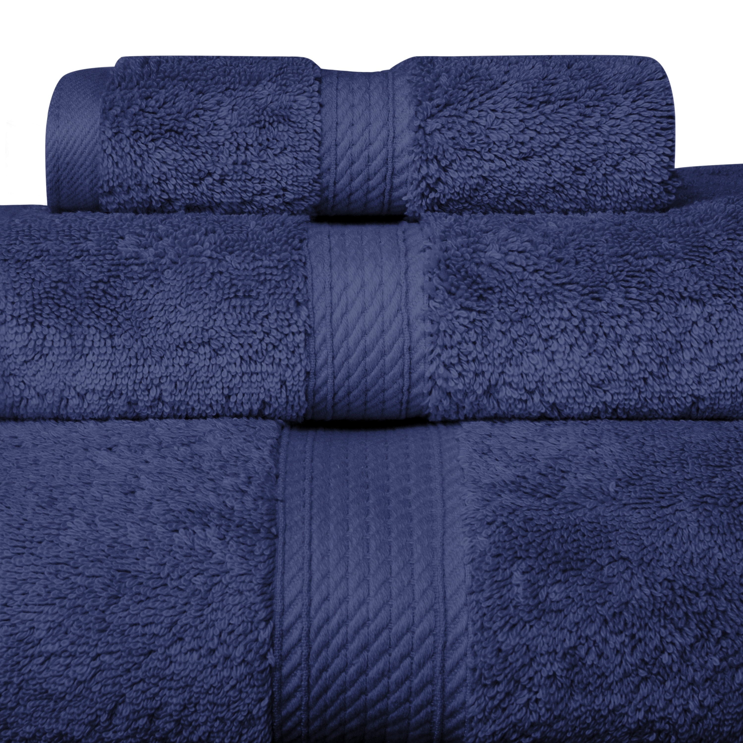 Easton Embellished 3 Piece Turkish Cotton Towel Set Linum Home Textiles Midnight Blue