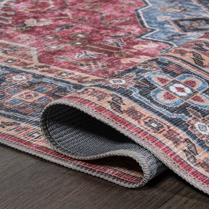 JONATHAN Y Kemer Ogee Medallion Machine Washable Area Rug