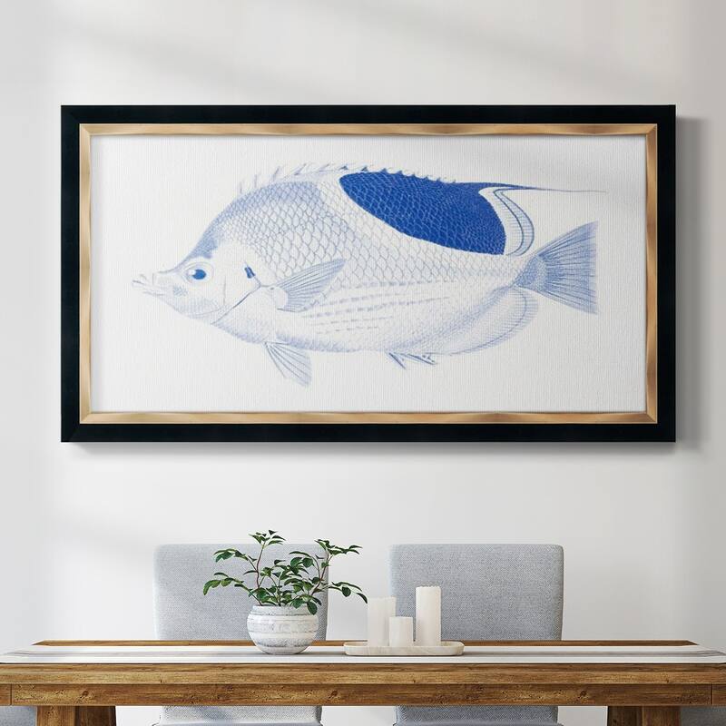 Blue & White Tropical Fish I Premium Framed Canvas- Ready to Hang