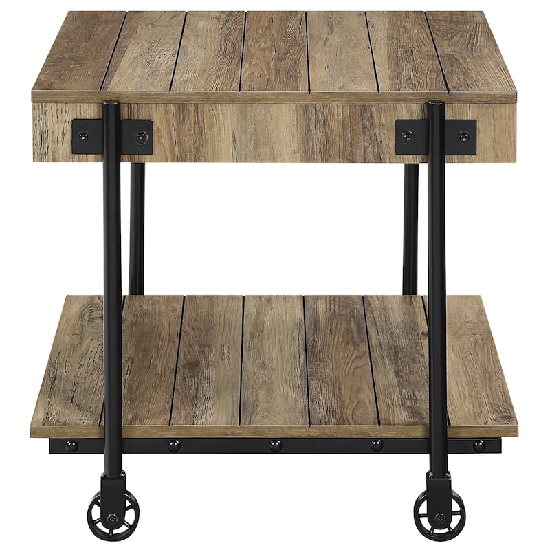 Hyssop Farmhouse Steel 2-Piece Coffee Table Set with Shelf by Furniture of America