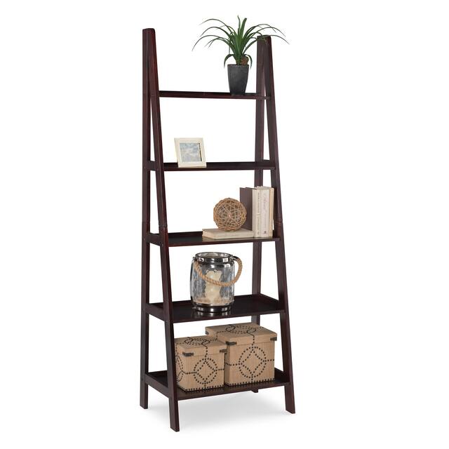 Freya 5-tier Ladder Bookshelf - Espresso