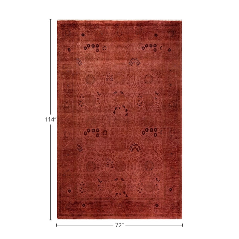 Vibrance, One-of-a-Kind Hand-Knotted Area Rug - Pink, 6' 0" x 9' 6" - 6' 0" x 9' 6"