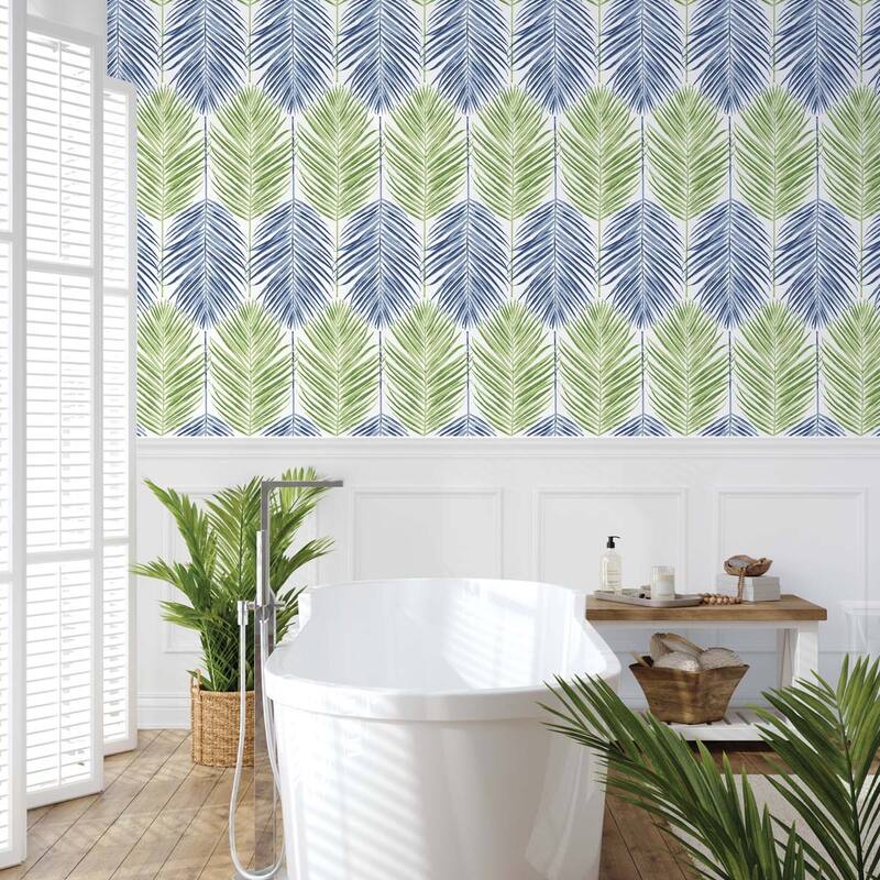 NextWall Two Toned Palm Peel and Stick Wallpaper