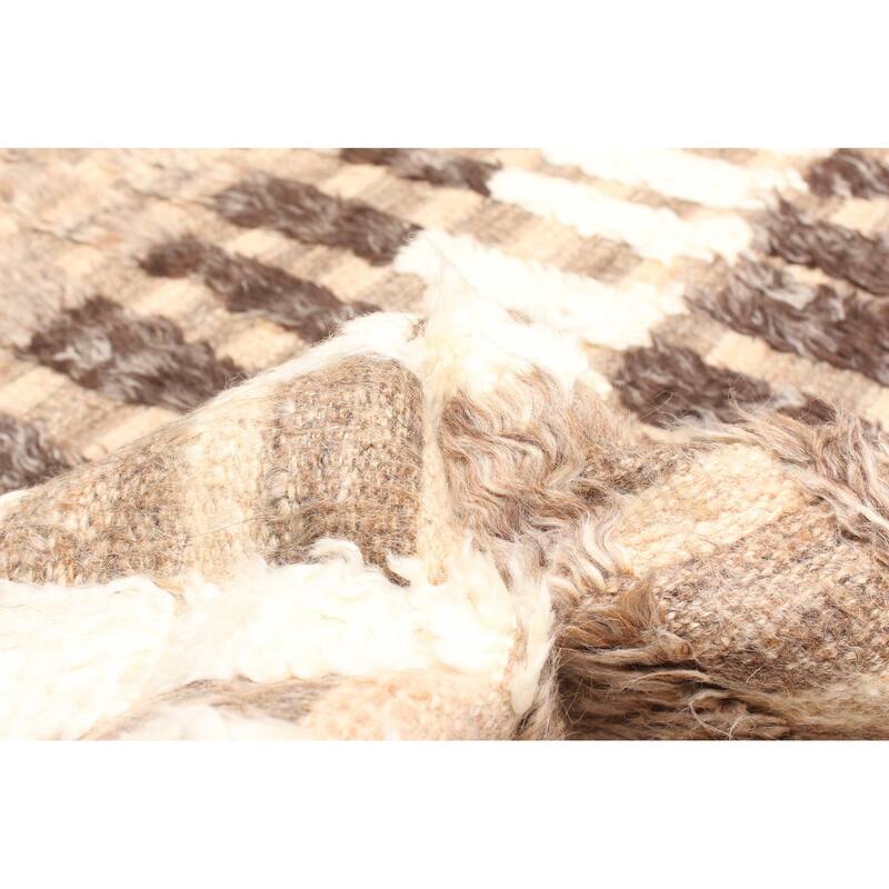 ECARPETGALLERY Hand-knotted Tangier Brown Wool Rug - 5'3 x 7'11