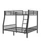 preview thumbnail 6 of 8, Full XL Over Queen Metal Bunk Bed with Raised Guardrail& Ladder and Slats Support for Adults Teens, Black