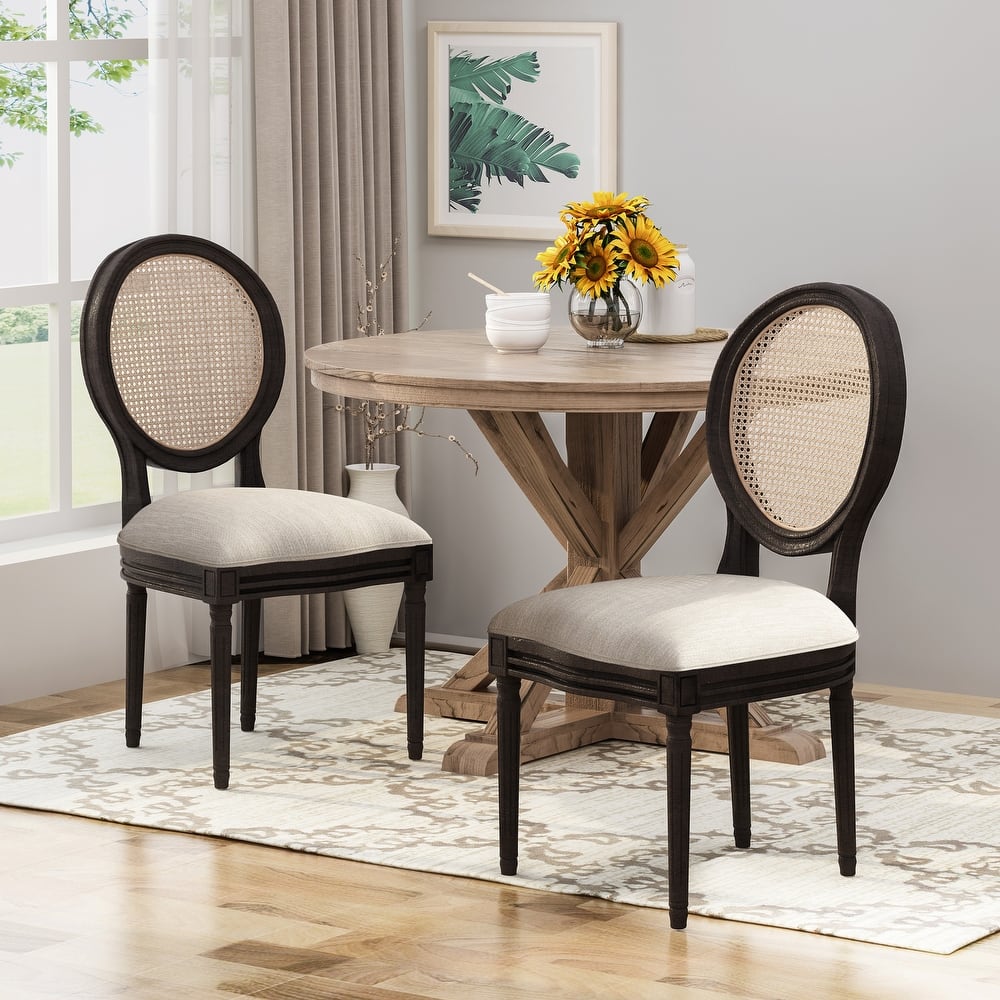 Govan Wooden Dining Chairs with Cushions (Set of 2) by Christopher Knight Home