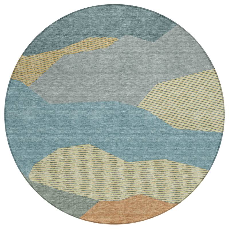 Machine Washable Indoor/ Outdoor Modern Dacono Chantille Rug