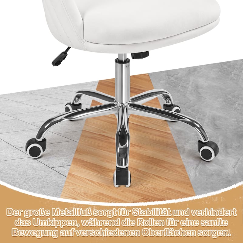 Yaheetech Modern Velvet Armless Desk Chair Office Chair for Bedroom, Home Office