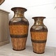 preview thumbnail 12 of 18, Brown Iron Metal Rustic Eclectic Vase Duo (Set of 2)