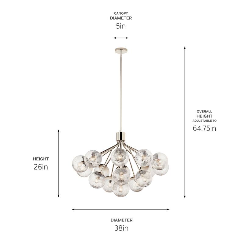 Kichler Lighting Silvarious Crackle Glass Convertible Chandelier