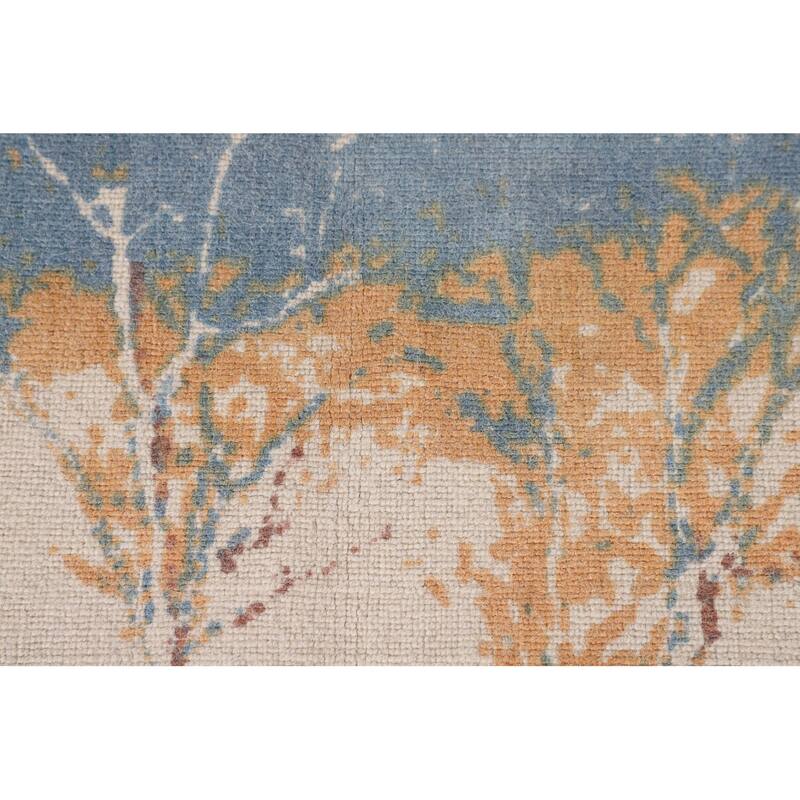 Nature Print Abstract Modern Area Rug Handmade Wool Carpet - 5'3" x 7'7"