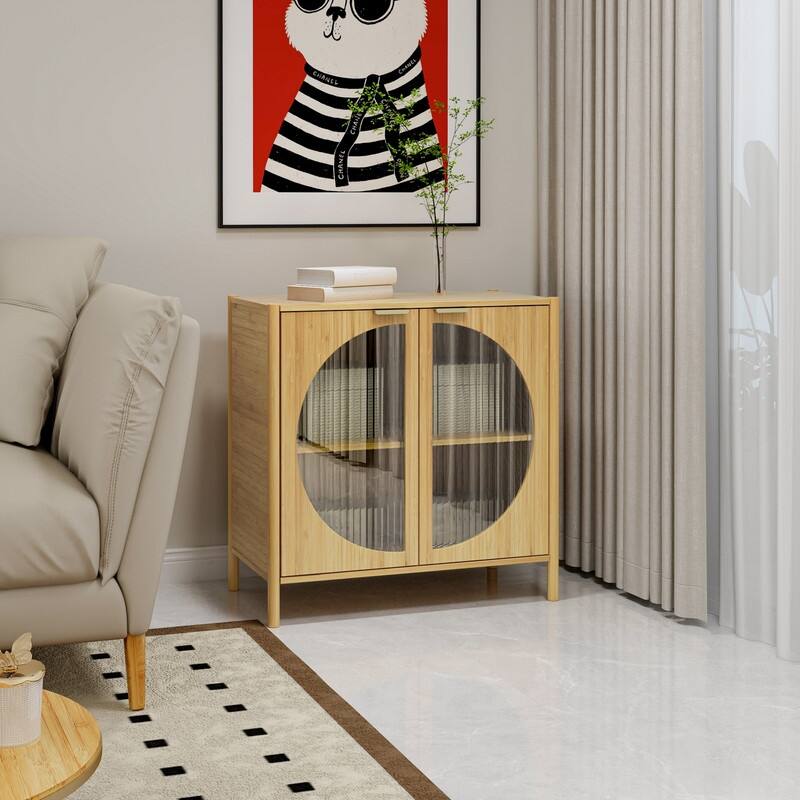 Bamboo Cabinet with Glass Door