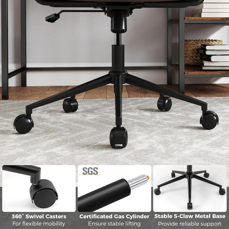 Ergonomic Home Office Desk Chair, Computer Chair with Lumbar Support Executive Task Armrests Chair