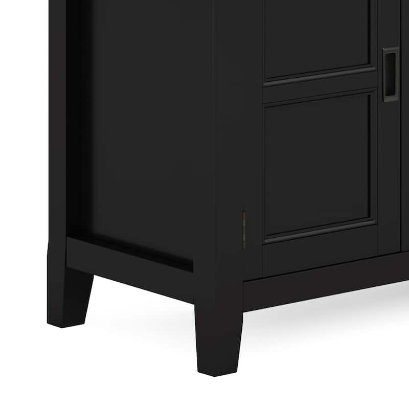 WYNDENHALL Portland SOLID WOOD 72" Wide Transitional TV Media Stand For TVs upto 80 inches - 17.5" D x 72" W x 26" H