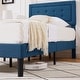 preview thumbnail 50 of 58, VECELO Tufted Upholstered Kids Bed with Adjustable Headboard,Twin Size Bed Set of 2
