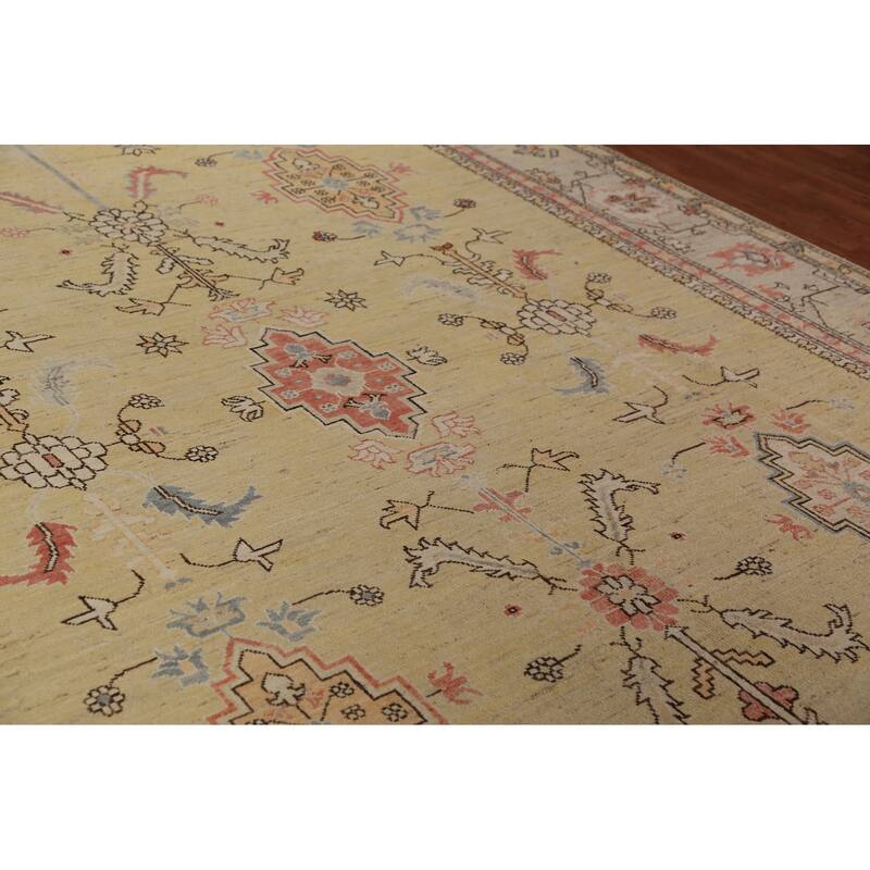 Vegetable Dye Heriz Serapi Rug Oriental Hand-Knotted Wool Carpet - 9'2"x 12'0"