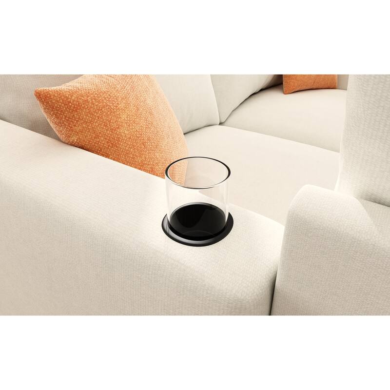 123.6" Chenille U-Shaped Sectional Sofa, 6-Seater