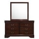 preview thumbnail 3 of 8, Picket House Furnishings Ellington 6-Drawer Dresser & Mirror in Cherry