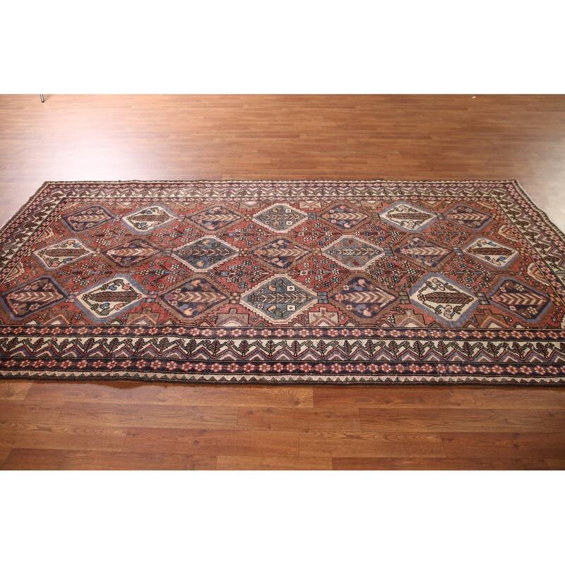 Bakhtiari Persian Vintage Area Rug Handmade Wool Carpet - 4'10"x 9'10"