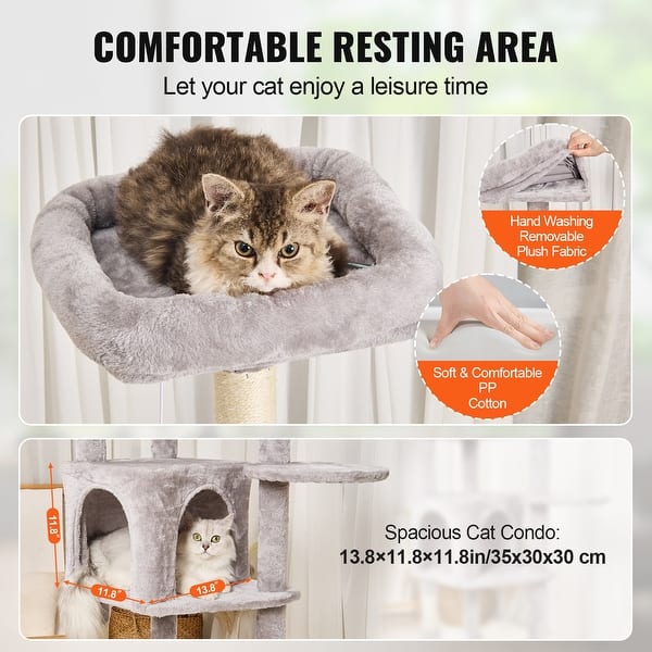 Cat Tree Tower ,Cat Play House And Rest Place, Black U2013 GRANDMA SHARK